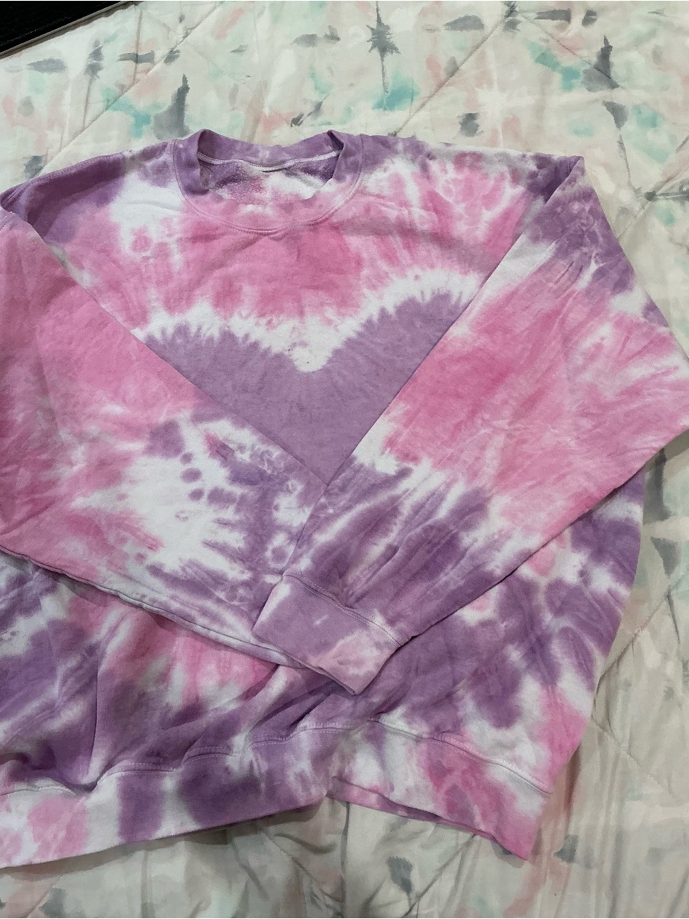 Pink & Lavender Tie-Dye Crewneck Sweatshirt